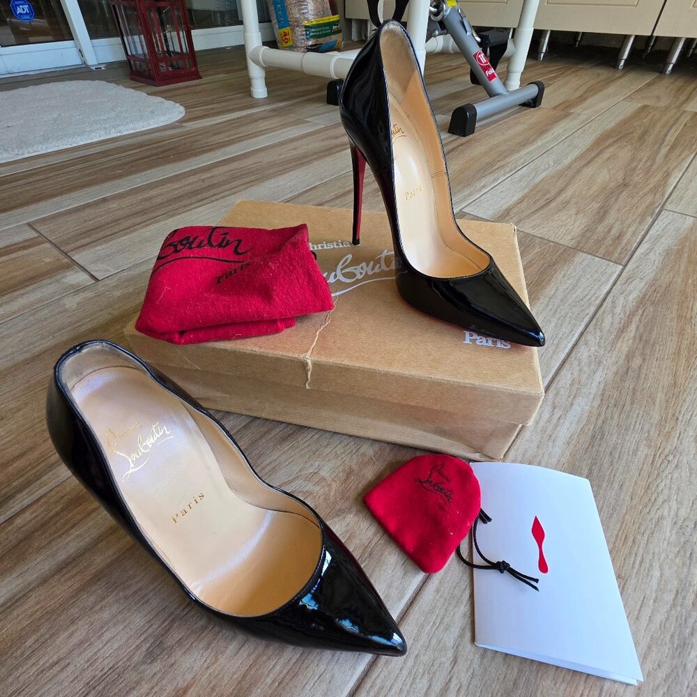 Christian Louboutin So-Kate 120mm Black Patent Leather Pumps Eur. 36 - Picture 2 of 12